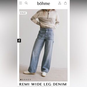 Remi wide leg Jean. Sz 28 NWOT
